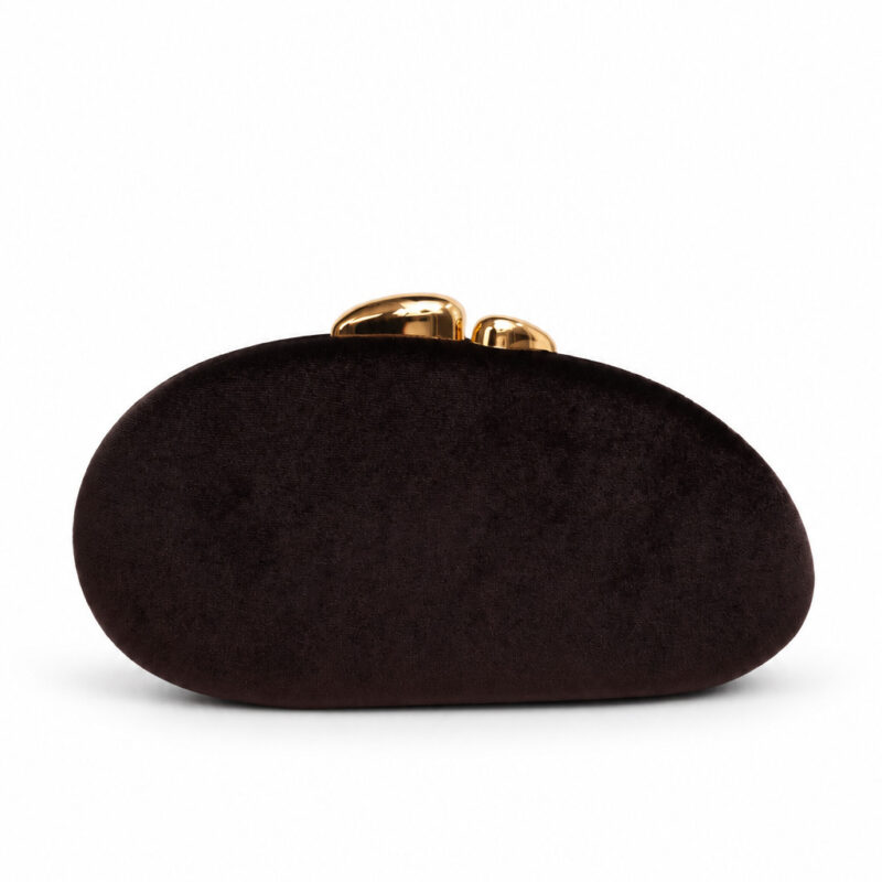 Bolso clutch terciopelo marrón chocolate