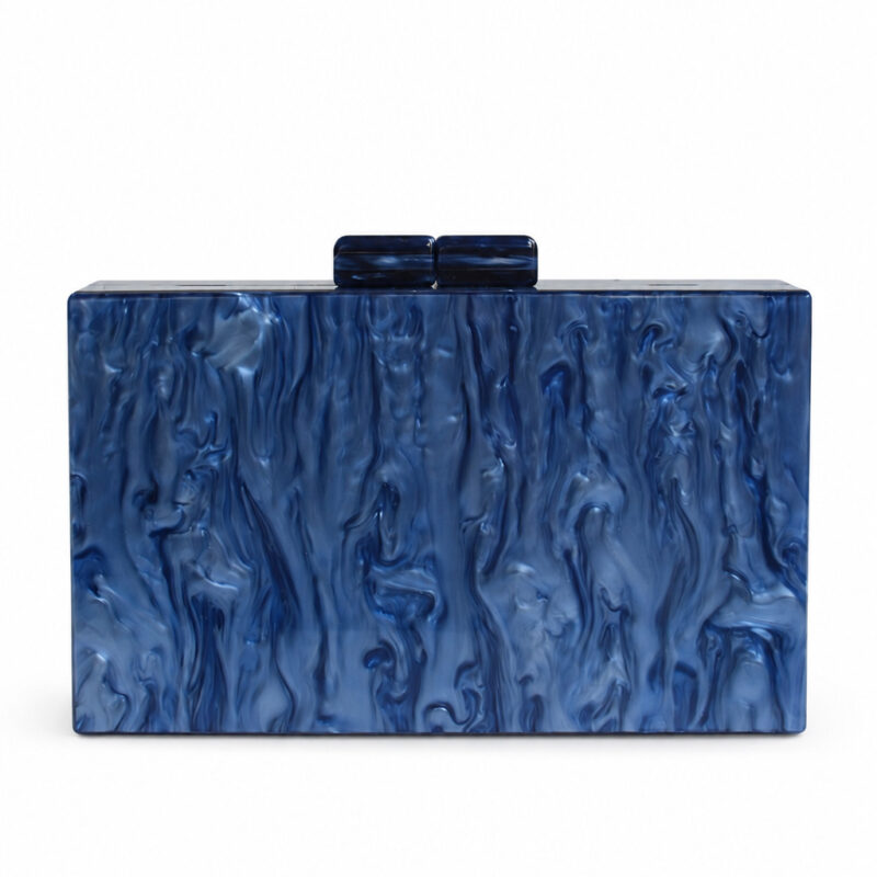 Bolso clutch nácar marmoleada azul petróleo
