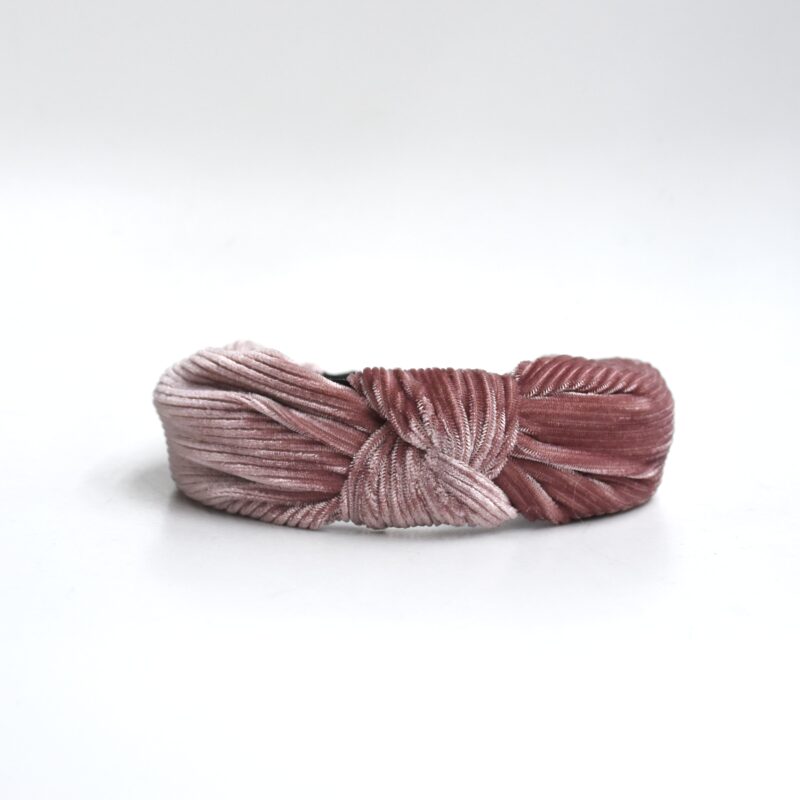 Diadema plisada rosa terciopelo