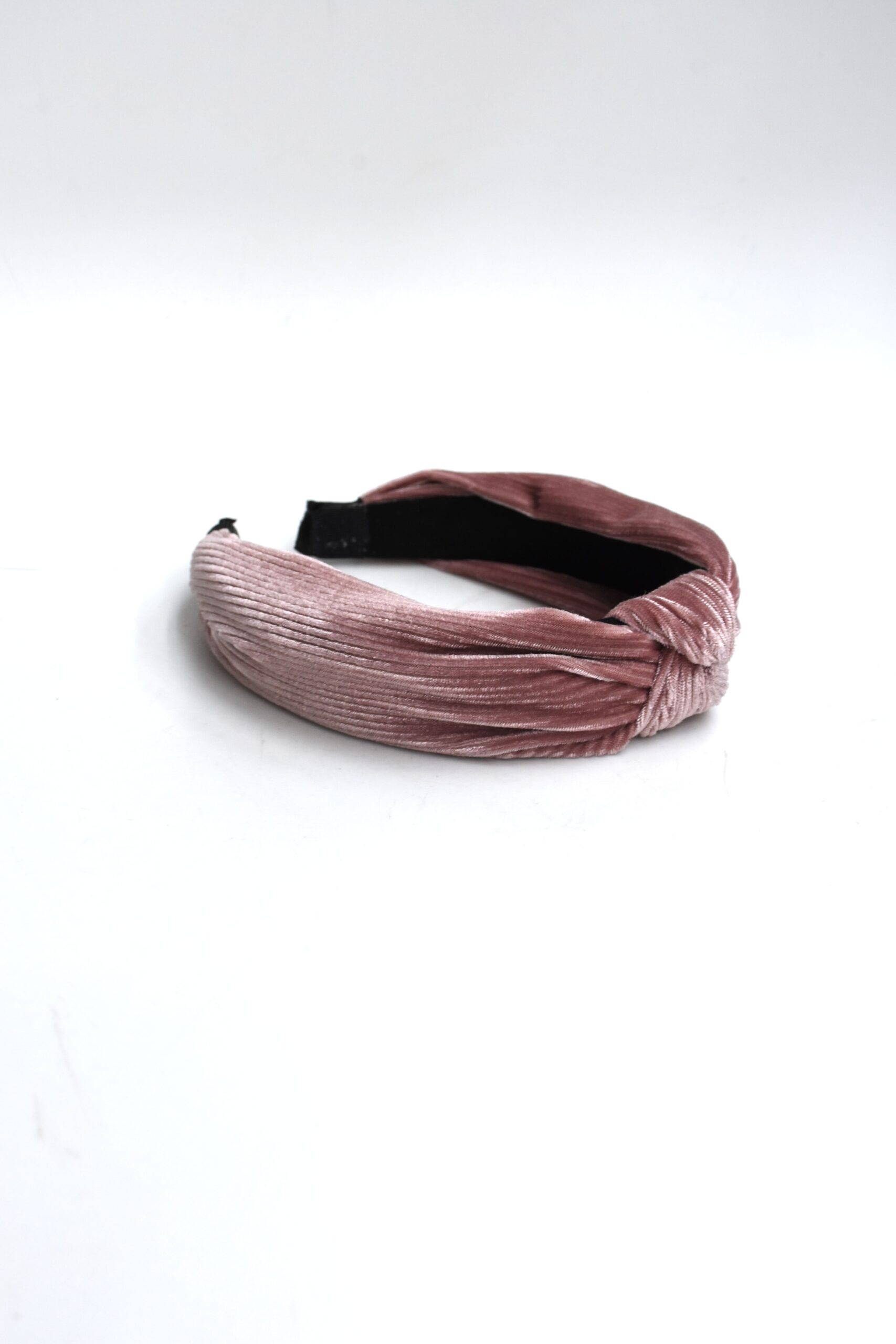 Diadema plisada rosa terciopelo - Imagen 3
