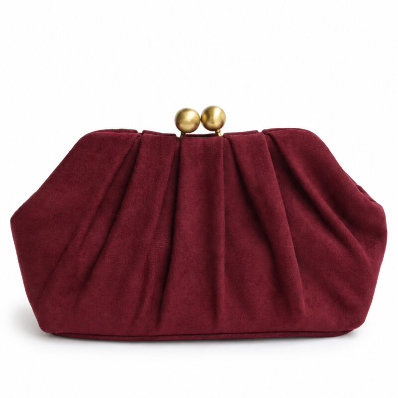 Bolso clutch vino burdeos doble cierre