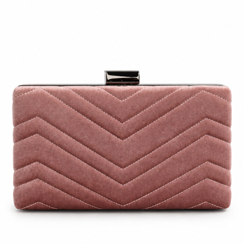 Bolso clutch rosa nude terciopelo