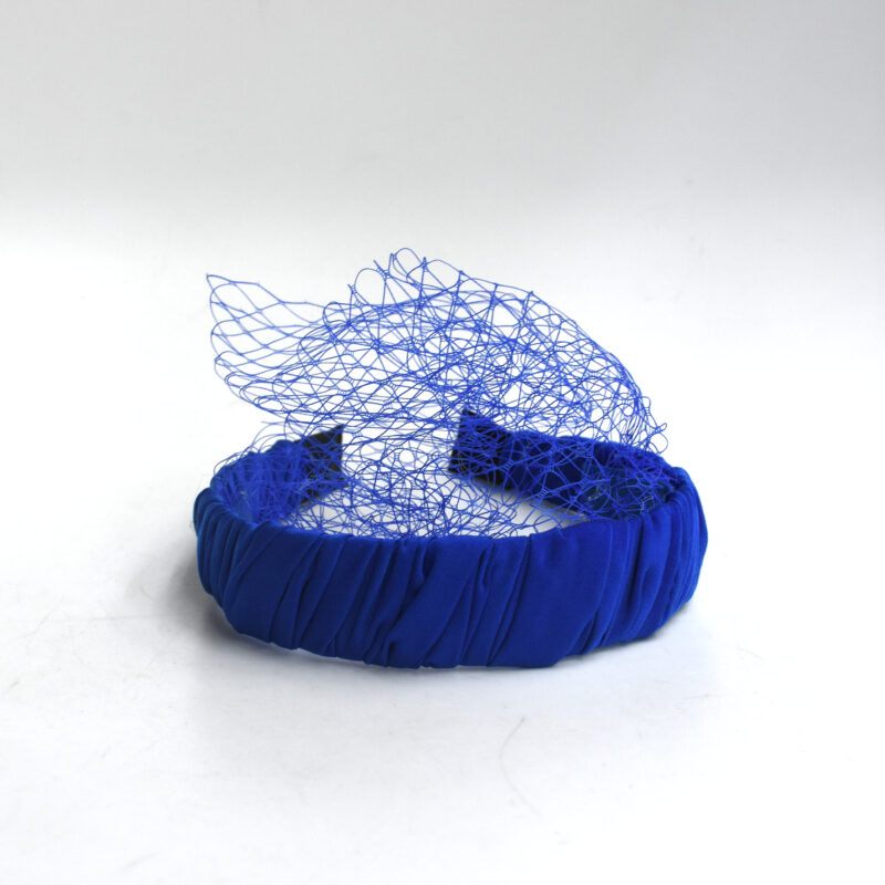 Diadema fiesta azul eléctrica redecilla