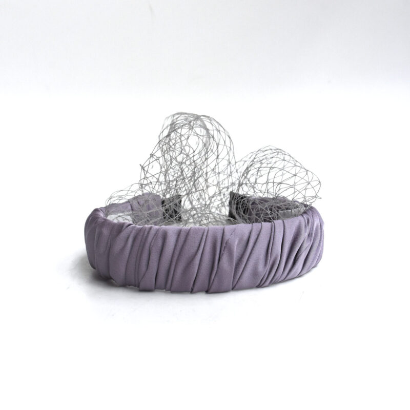 Diadema fiesta lila grisácea redecilla