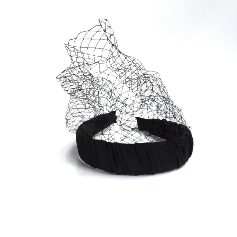 Diadema fiesta negra redecilla