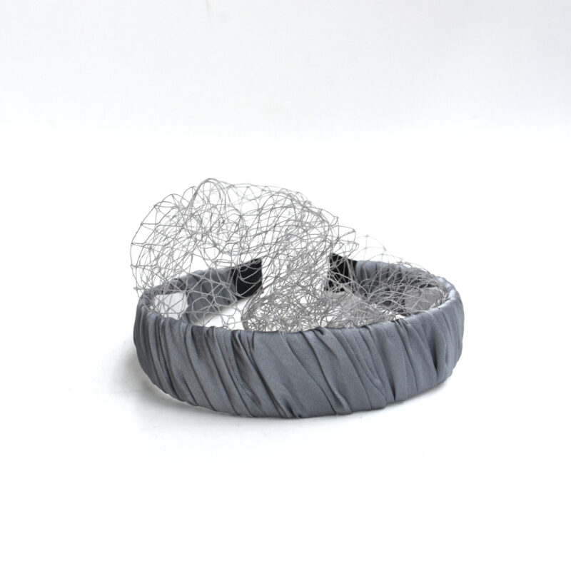 Diadema fiesta gris oscura redecilla