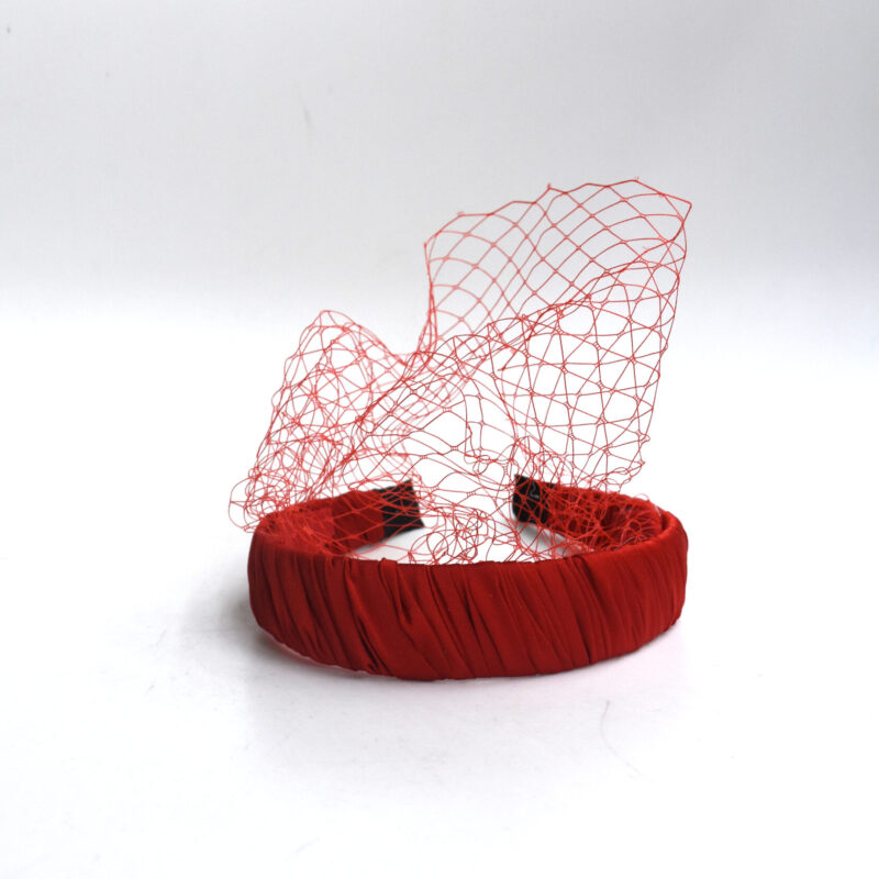 Diadema fiesta roja redecilla