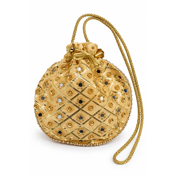Bolso bombonera dorada