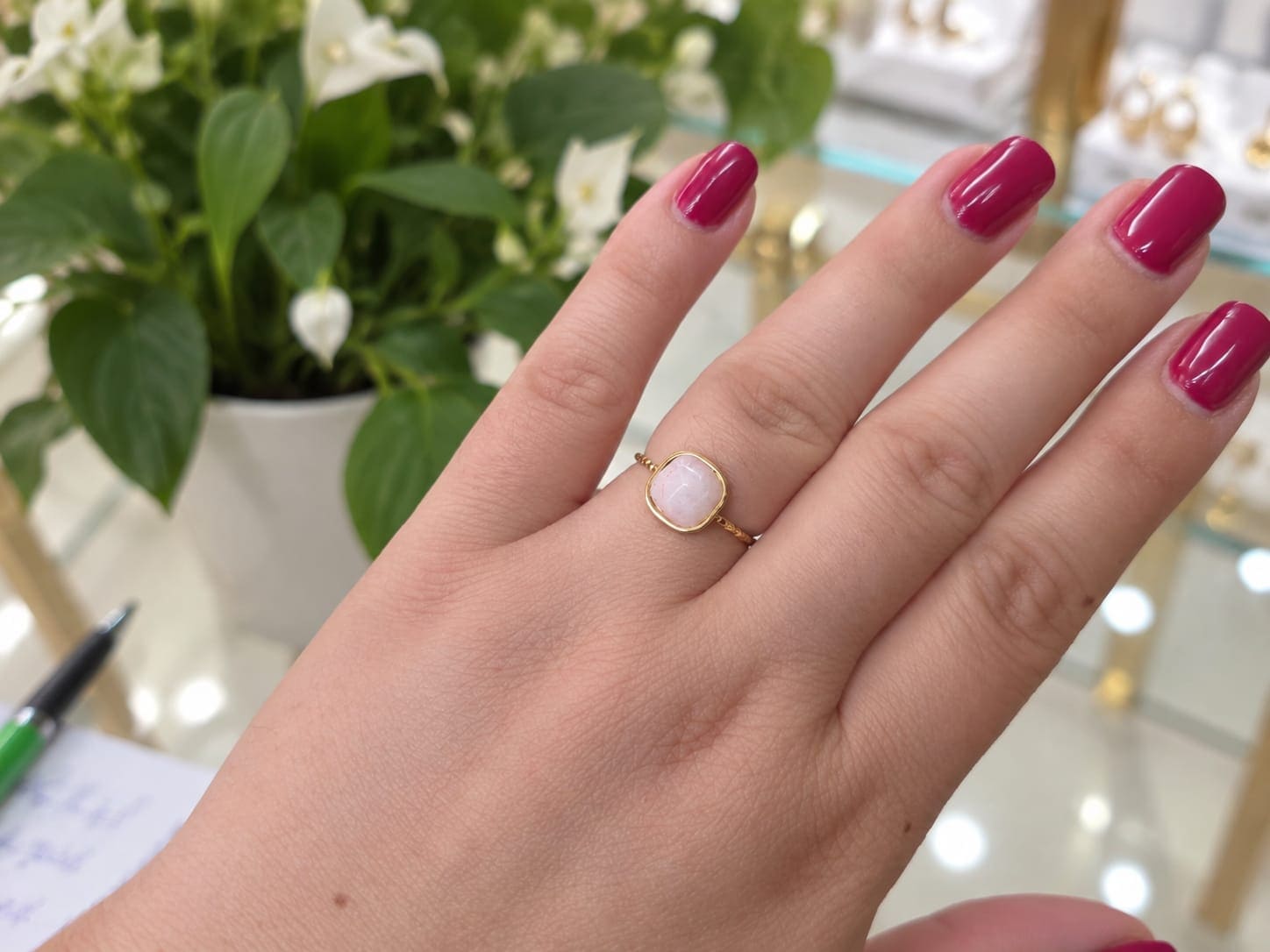 Anillo acero piedra nude facetada