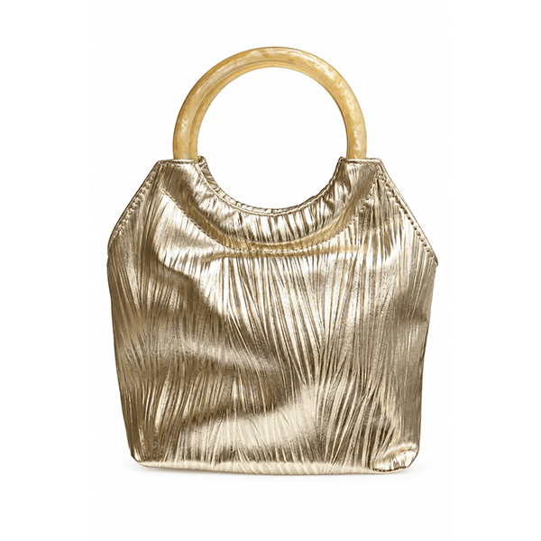 Bolso de fiesta dorado asas de resina