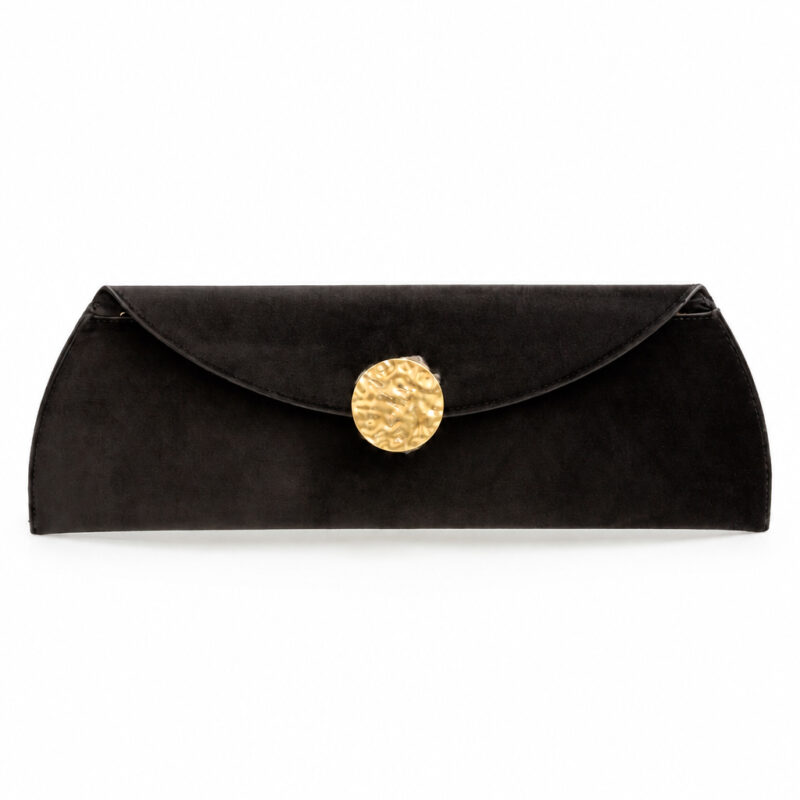 Bolso clutch baguette terciopelo marrón chocolate
