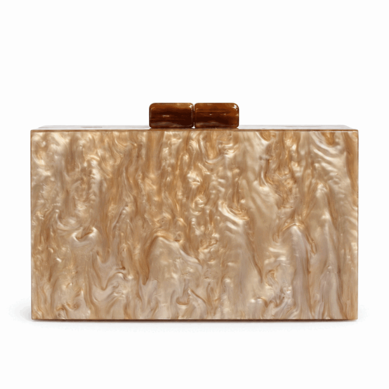 Bolso clutch nácar marmoleada champán