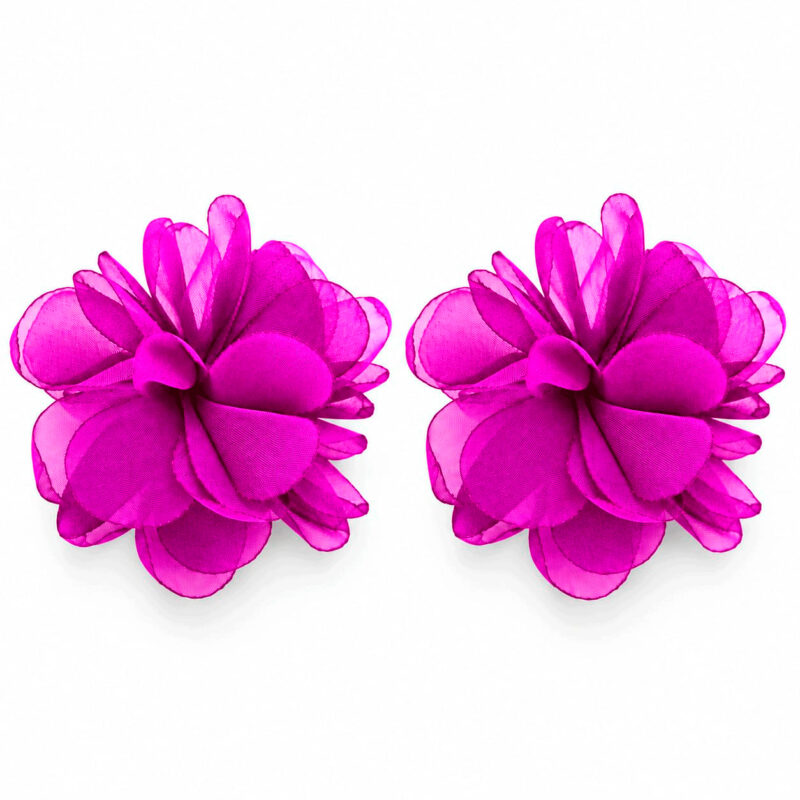 Pendientes bugamvilla flor organza