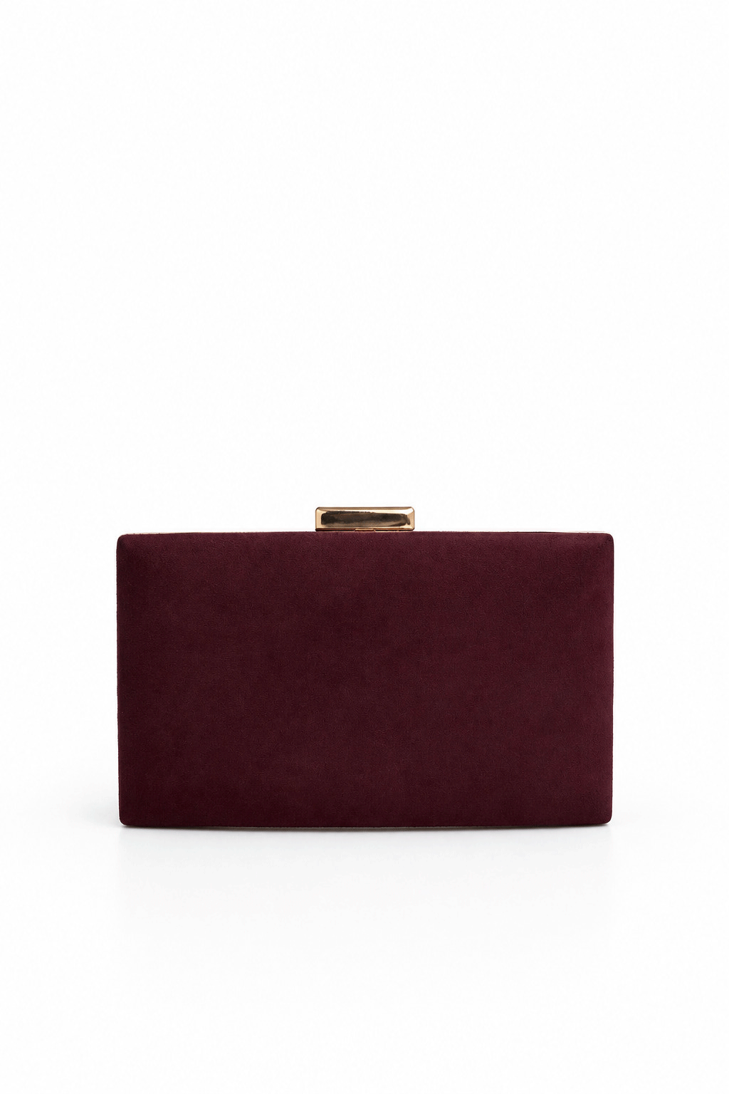 Bolso clutch antelina granate y oro
