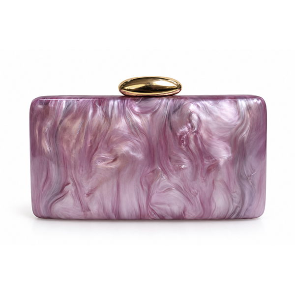 Bolso de fiesta clutch efecto nácar malva