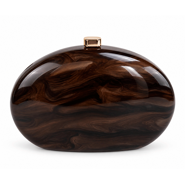 Bolso clutch nácar marrón chocolate