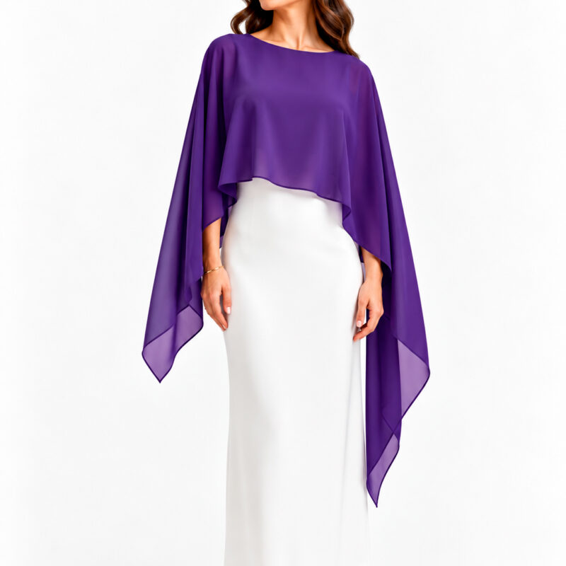 Capa de gasa asimétrica morada