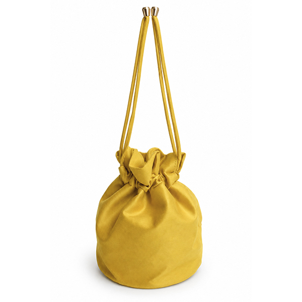 Bolso clutch bombonera mostaza