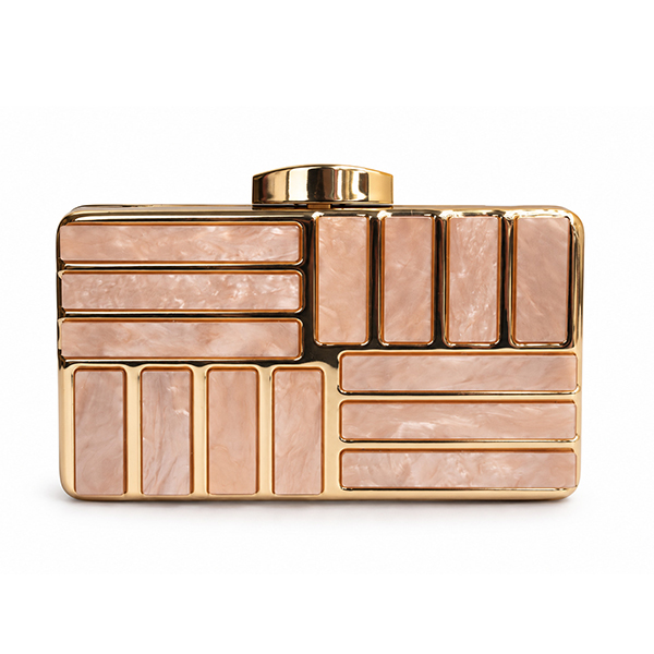 Bolso clutch nácar rosa nude