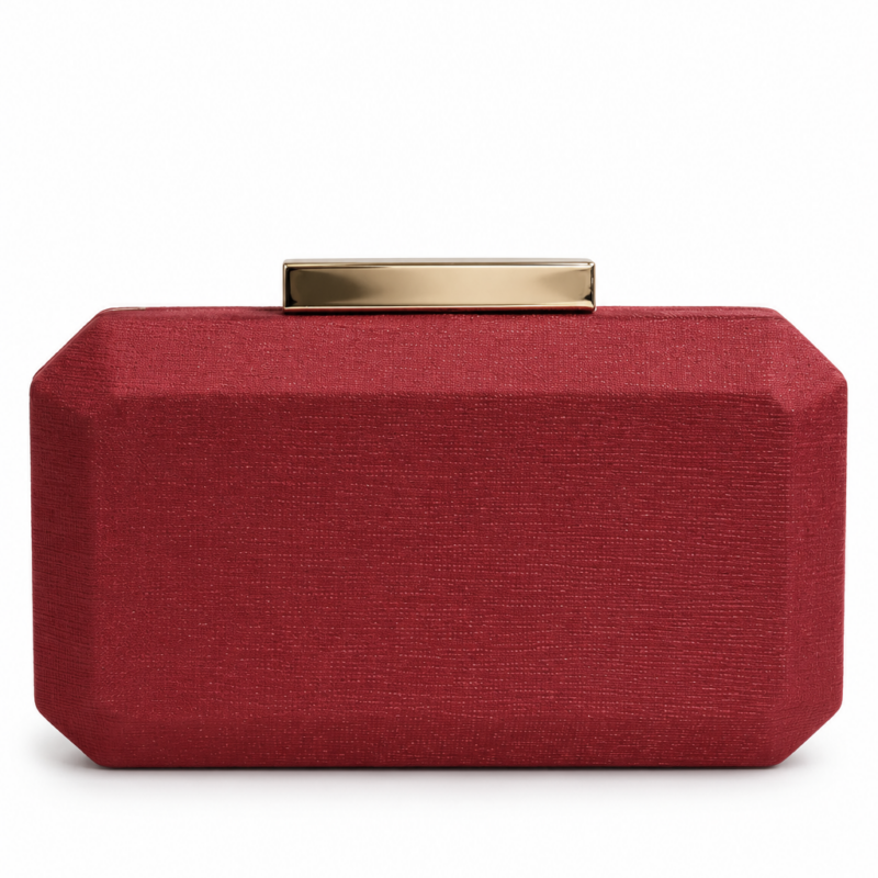 Bolso clutch rojo oscuro textura