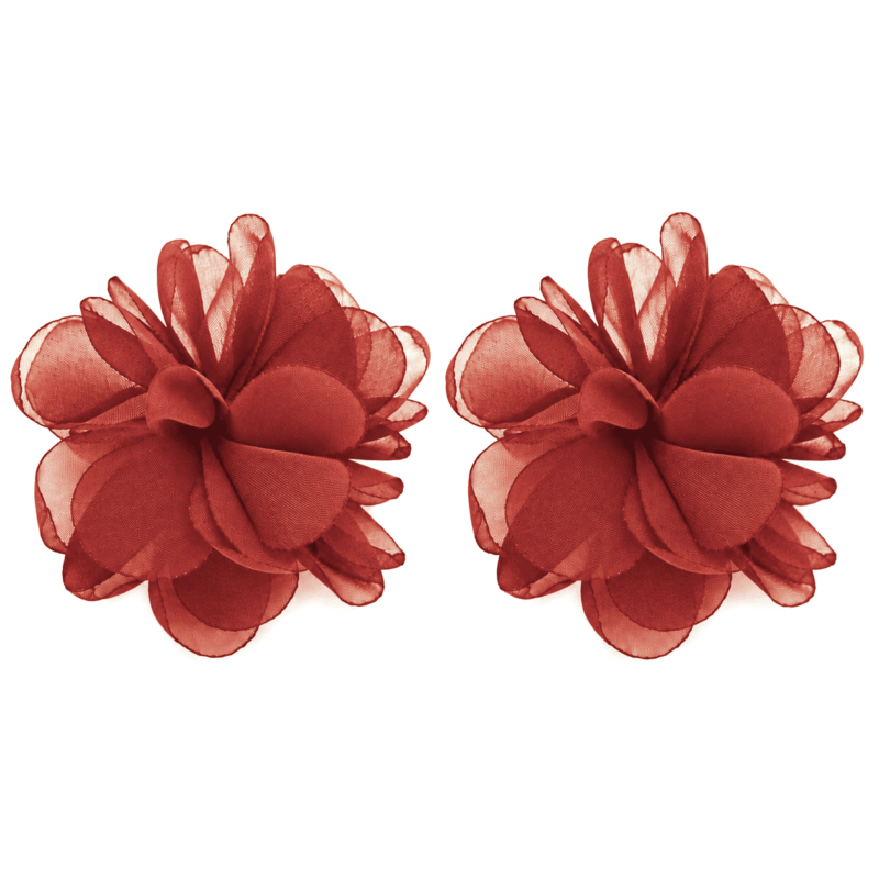 Pendientes teja flor organza