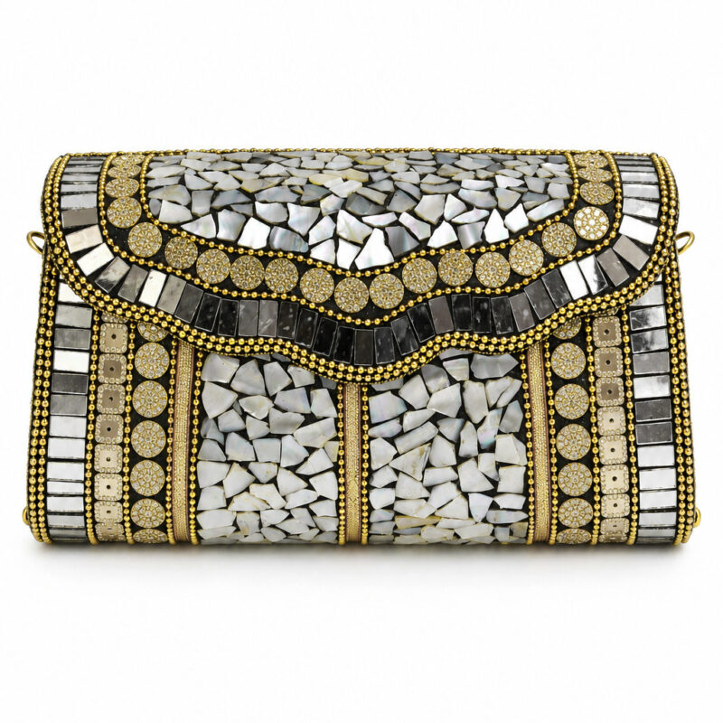 Clutch rígido aplicaciones nácar y monedas