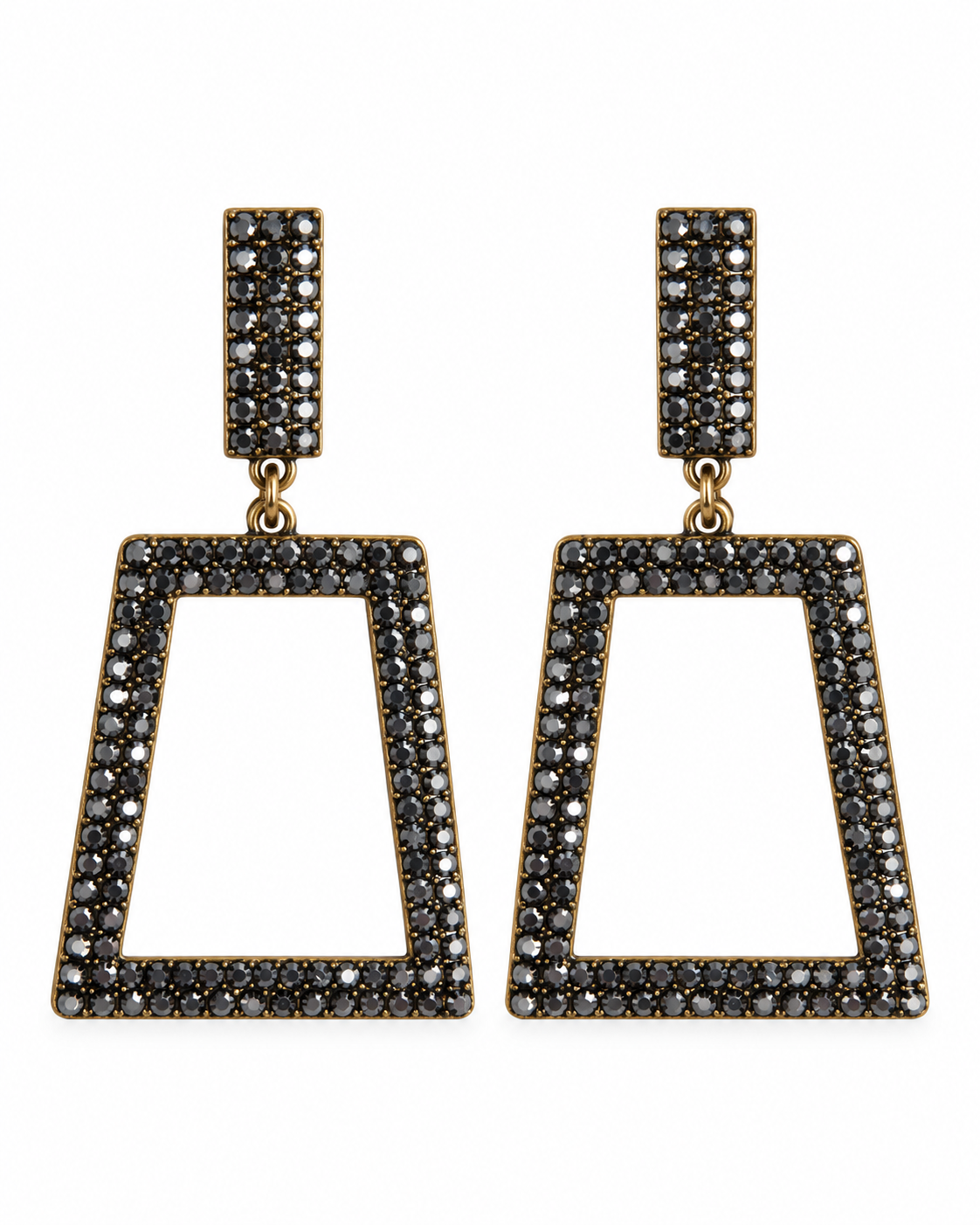 Pendientes trapecio plateados envejecidos